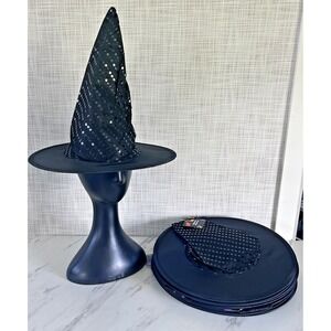 Halloween Black Sequins Witch Hats Costume Accessory Halloween Lot of 17‎ New!